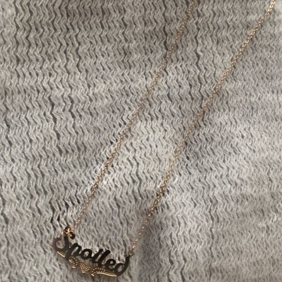 “Spoiled” Chain Y2K Nameplate Necklace - Picture 6 of 9